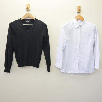 【中古】福岡県 平尾中学校 女子制服 2点 (ニット・シャツ) sf114223