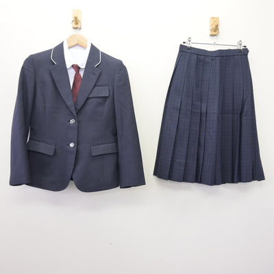 【中古】福岡県 福岡市内中学標準服 女子制服 4点 (ブレザー・シャツ・スカート) sf114224