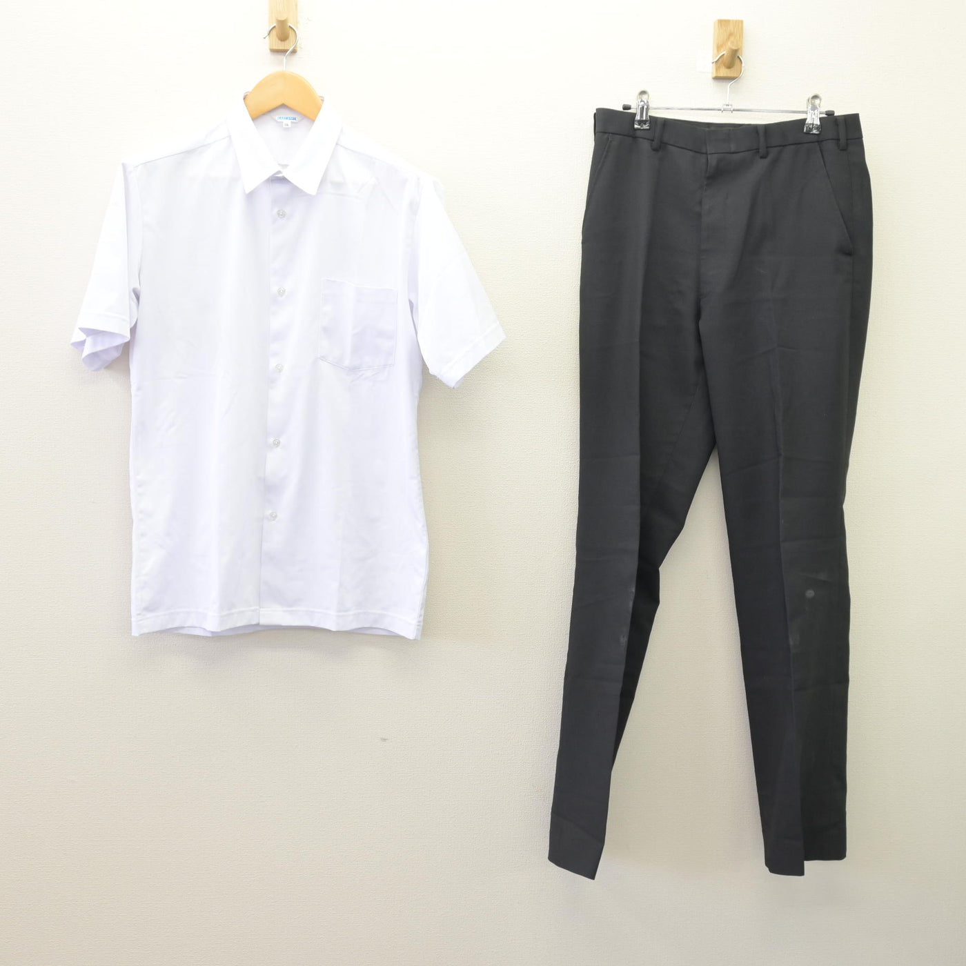 中古】静岡県 高松中学校 男子制服 2点 (シャツ・ズボン) sf114383