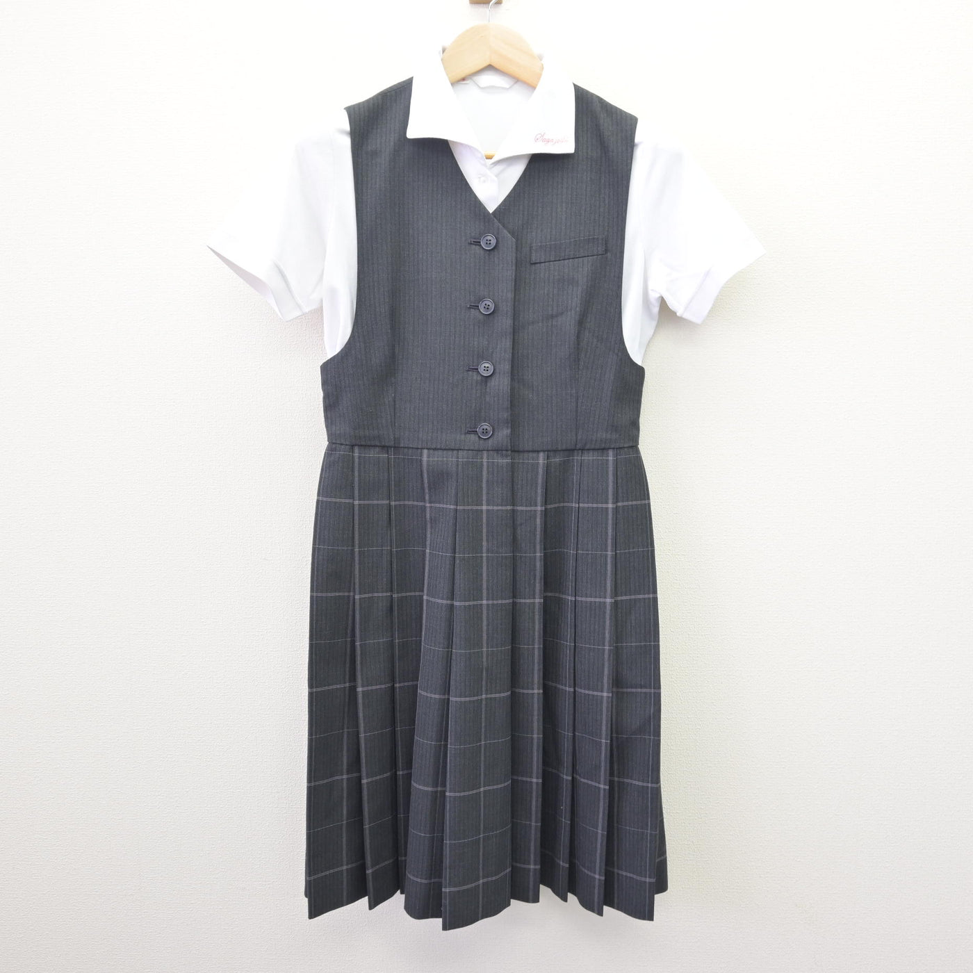 【中古】佐賀県 佐賀女子短期大学付属佐賀女子高等学校 女子制服 3点 (シャツ・ジャンパースカート) sf114479
