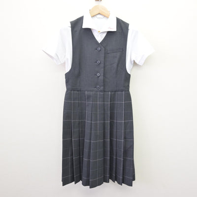 【中古】佐賀県 佐賀女子短期大学付属佐賀女子高等学校 女子制服 3点 (シャツ・ジャンパースカート) sf114479