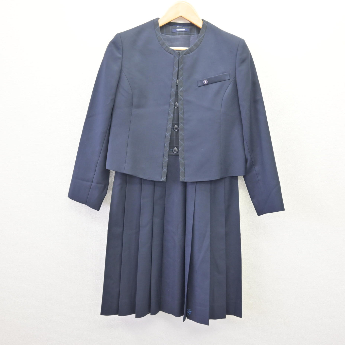 【中古】佐賀県 佐賀女子短期大学付属佐賀女子高等学校 女子制服 3点 (ブレザー・ニット・ジャンパースカート) sf114480