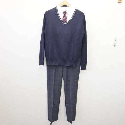 【中古】宮城県 小牛田農林高等学校 男子制服 6点 (ブレザー・ニット・シャツ・ズボン) sf114525