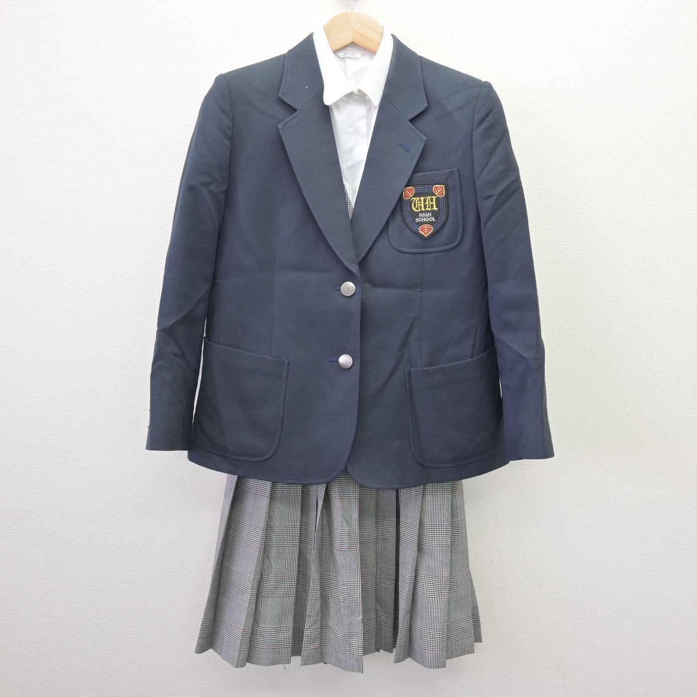 【中古】栃木県 宇都宮白楊高等学校 女子制服 5点 (ブレザー・ベスト・シャツ・スカート) sf114545