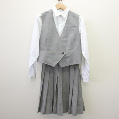 【中古】栃木県 宇都宮白楊高等学校 女子制服 5点 (ブレザー・ベスト・シャツ・スカート) sf114545