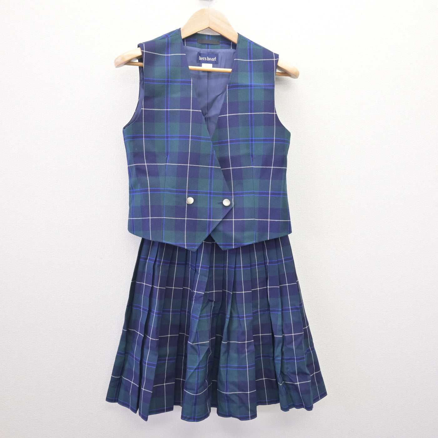 【中古】栃木県 白楊高等学校 女子制服 3点 (ベスト・スカート) sf114548