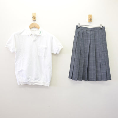 【中古】兵庫県 神出中学校 女子制服 2点 (シャツ・スカート) sf114563