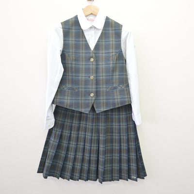 【中古】北海道 札幌西陵高等学校 女子制服 4点 (ブレザー・ベスト・シャツ・スカート) sf114565