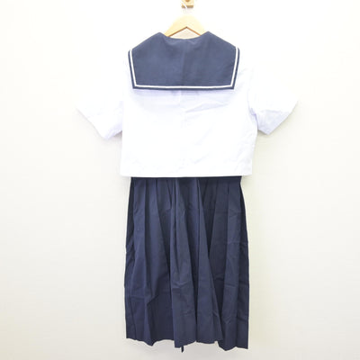 【中古】福岡県 福岡教育大学附属福岡中学校 女子制服 3点 (セーラー服・スカート) sf114582