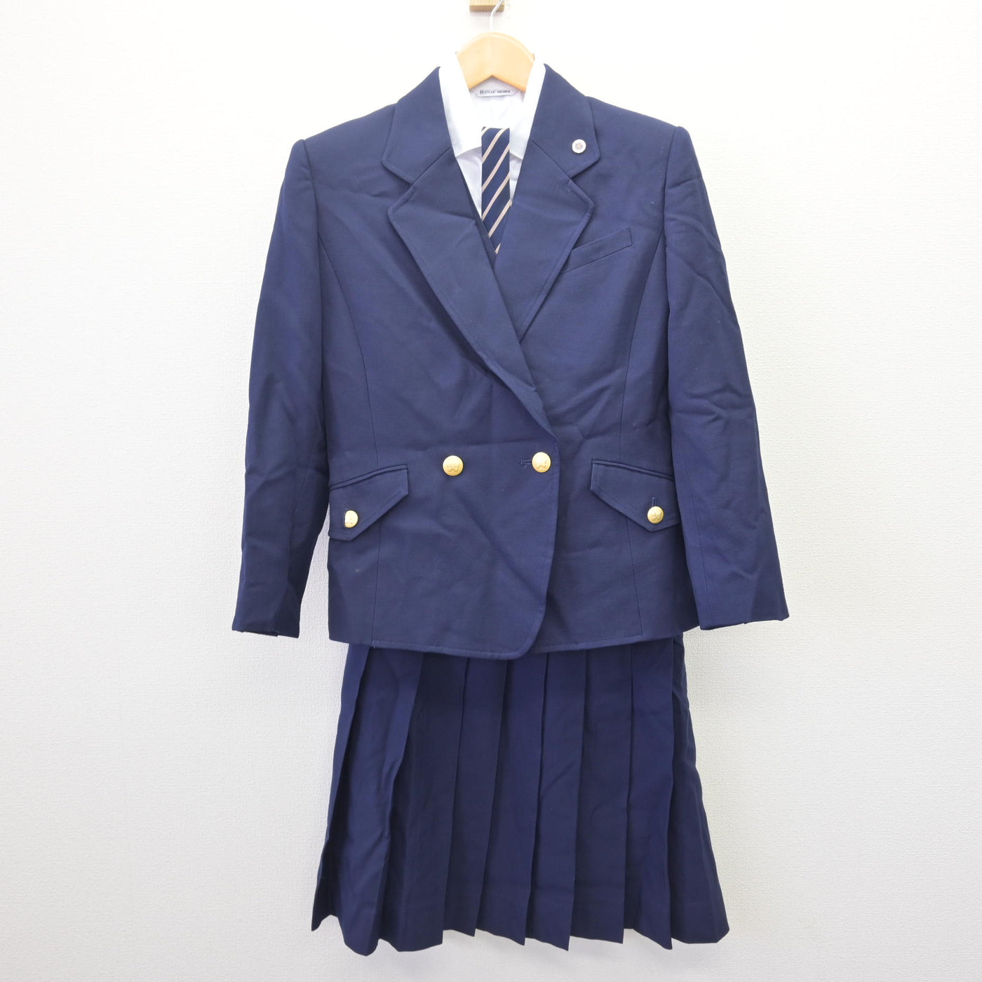【中古】広島県 安田女子高等学校 女子制服 5点 (ブレザー・ベスト・シャツ・スカート) sf114586