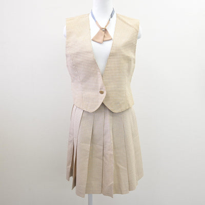 【中古】千葉県 大多喜高等学校 女子制服 3点 (ベスト・スカート) sf114649