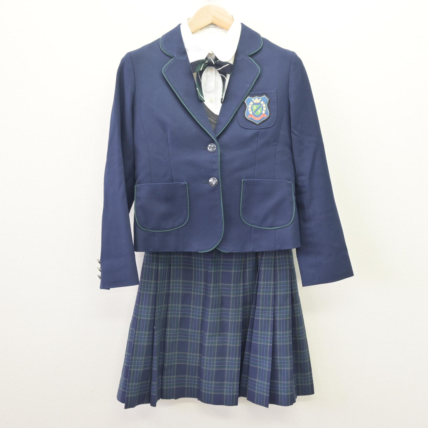 【中古】東京都 國學院高等学校 女子制服 5点 (ブレザー・ニット・シャツ・スカート) sf114675