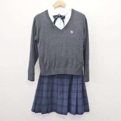 【中古】東京都 國學院高等学校 女子制服 5点 (ブレザー・ニット・シャツ・スカート) sf114675