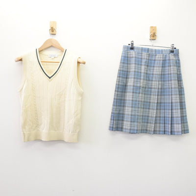 【中古】東京都 國學院高等学校 女子制服 2点 (ニットベスト・スカート) sf114676
