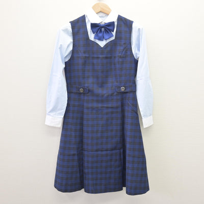 【中古】福島県 郡山女子大学附属高等学校 女子制服 4点 (ブレザー・シャツ・ジャンパースカート) sf114693
