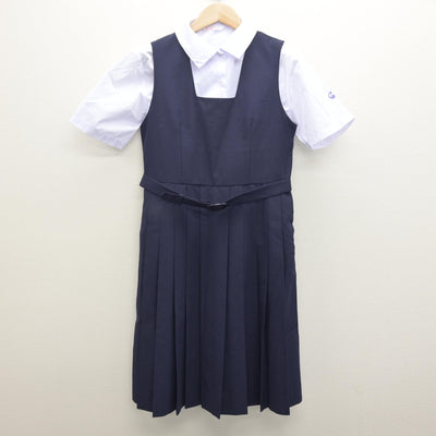 【中古】埼玉県 春日部中学校 女子制服 2点 (シャツ・ジャンパースカート) sf114753