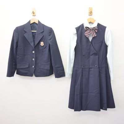 【中古】兵庫県 尼崎市立尼崎高等学校 女子制服 5点 (ブレザー・シャツ・ジャンパースカート) sf114811