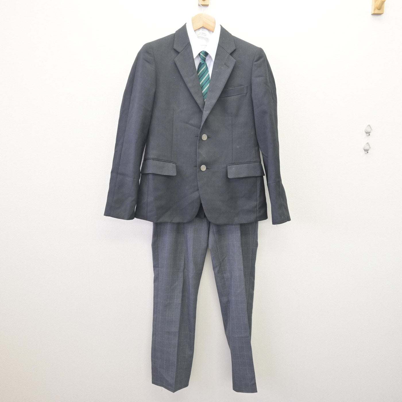 【中古】兵庫県 笹原中学校 男子制服 5点 (ブレザー・シャツ・ズボン) sf114817