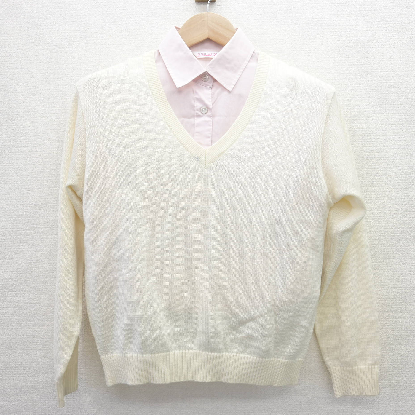 【中古】東京都 小石川淑徳学園中学校 女子制服 2点 (ニット・シャツ) sf114846