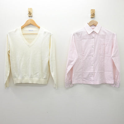 【中古】東京都 小石川淑徳学園中学校 女子制服 2点 (ニット・シャツ) sf114846