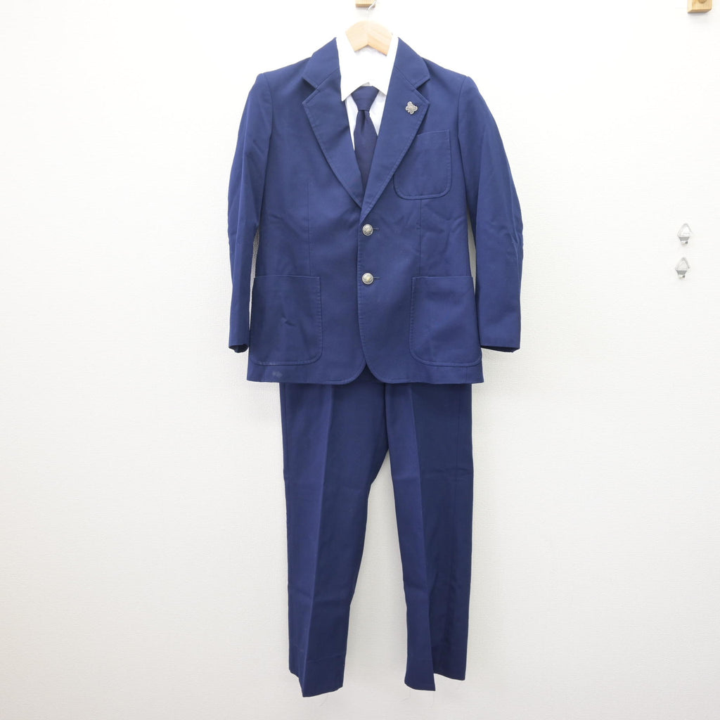 中古】埼玉県 新栄中学校 男子制服 4点 (ブレザー・シャツ・ズボン
