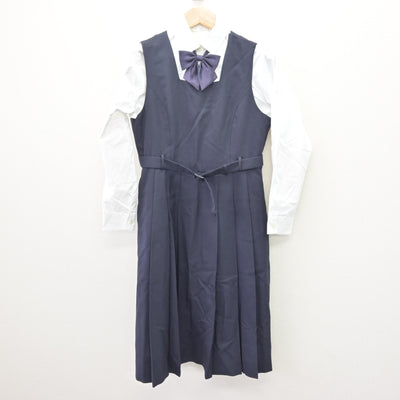 【中古】栃木県 佐野東高等学校 女子制服 4点 (ブレザー・ジャンパースカート・シャツ) sf114943