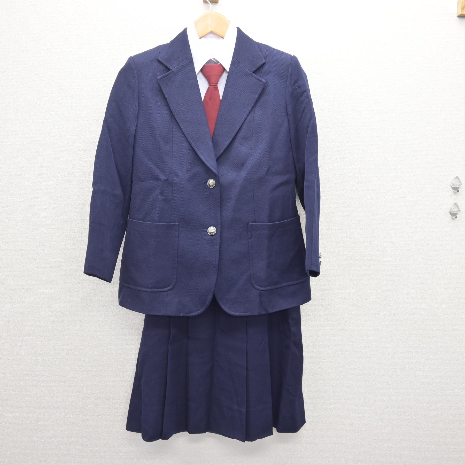 中古】埼玉県 新栄中学校 女子制服 4点 (ブレザー・シャツ・スカート