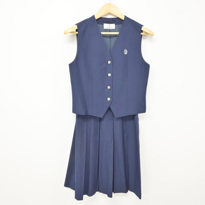 【中古】神奈川県 池上中学校 女子制服 2点 (ベスト・スカート) sf115027