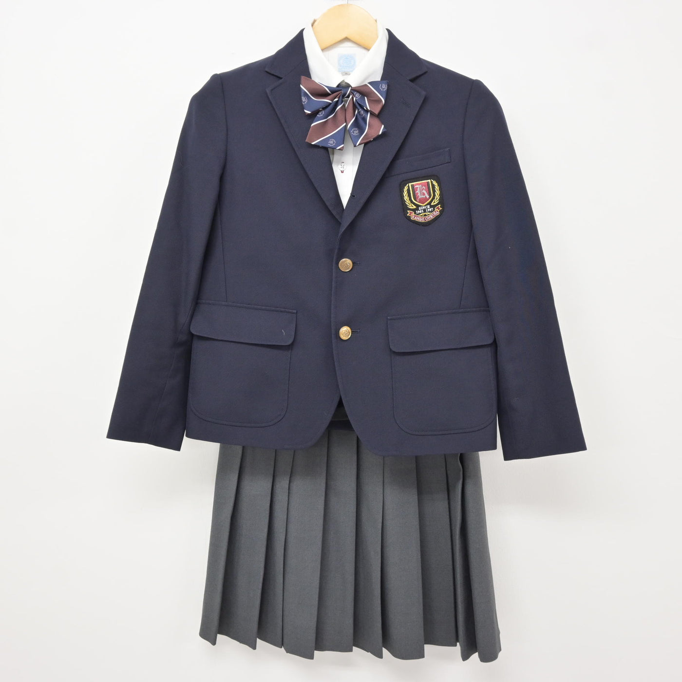 【中古】大阪府 関西大倉中学校・高等学校 女子制服 5点 (ブレザー・シャツ・スカート) sf115084