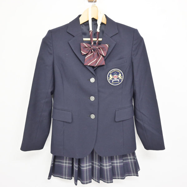 中古】 わせがく高等学校 女子制服 3点 (ブレザー・スカート