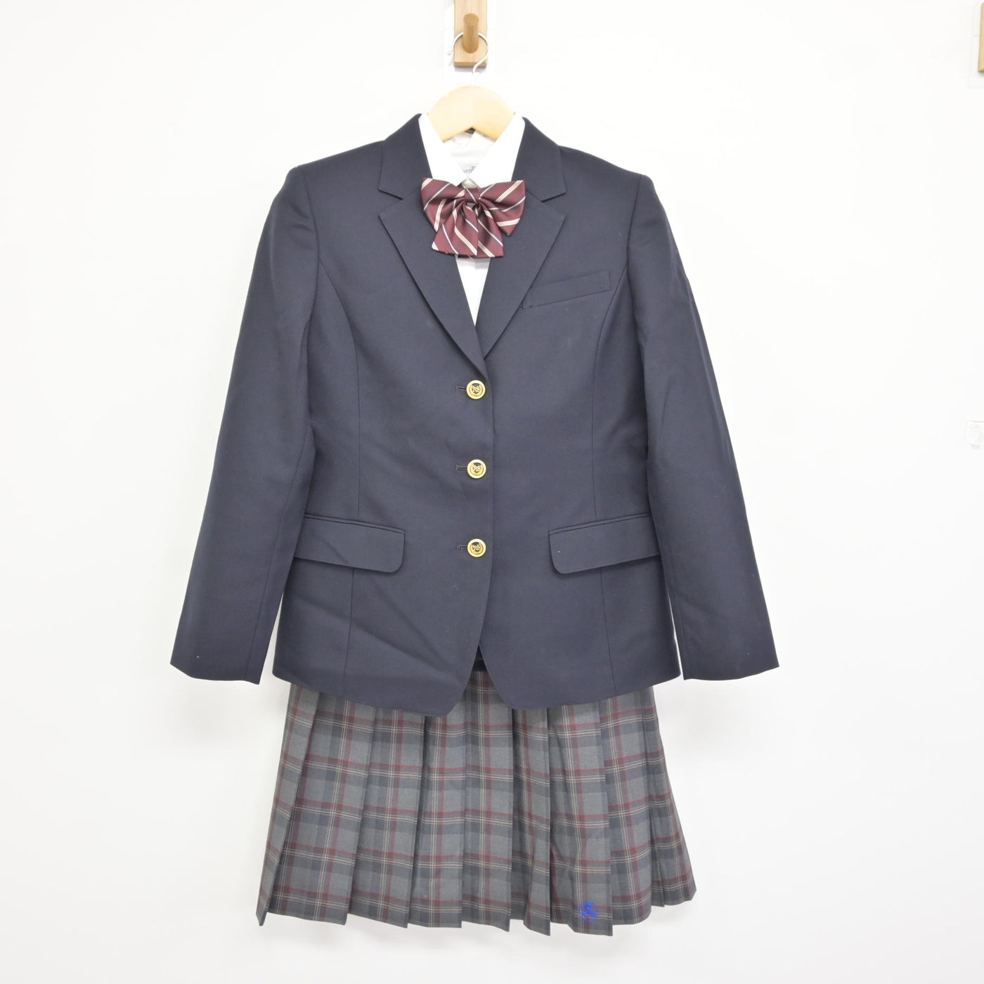 中古】大阪府 枚岡樟風高等学校 女子制服 4点 (ブレザー・シャツ