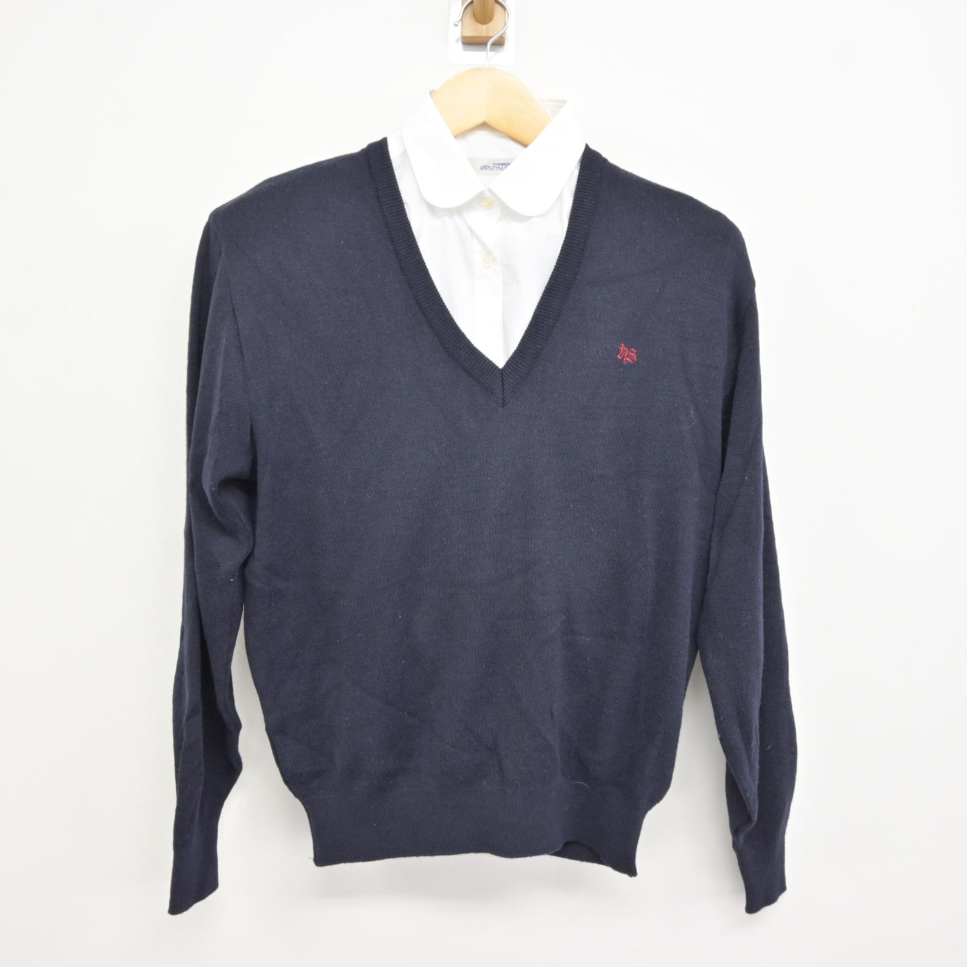 中古】大阪府 枚岡樟風高等学校 女子制服 2点 (ニット・シャツ 
