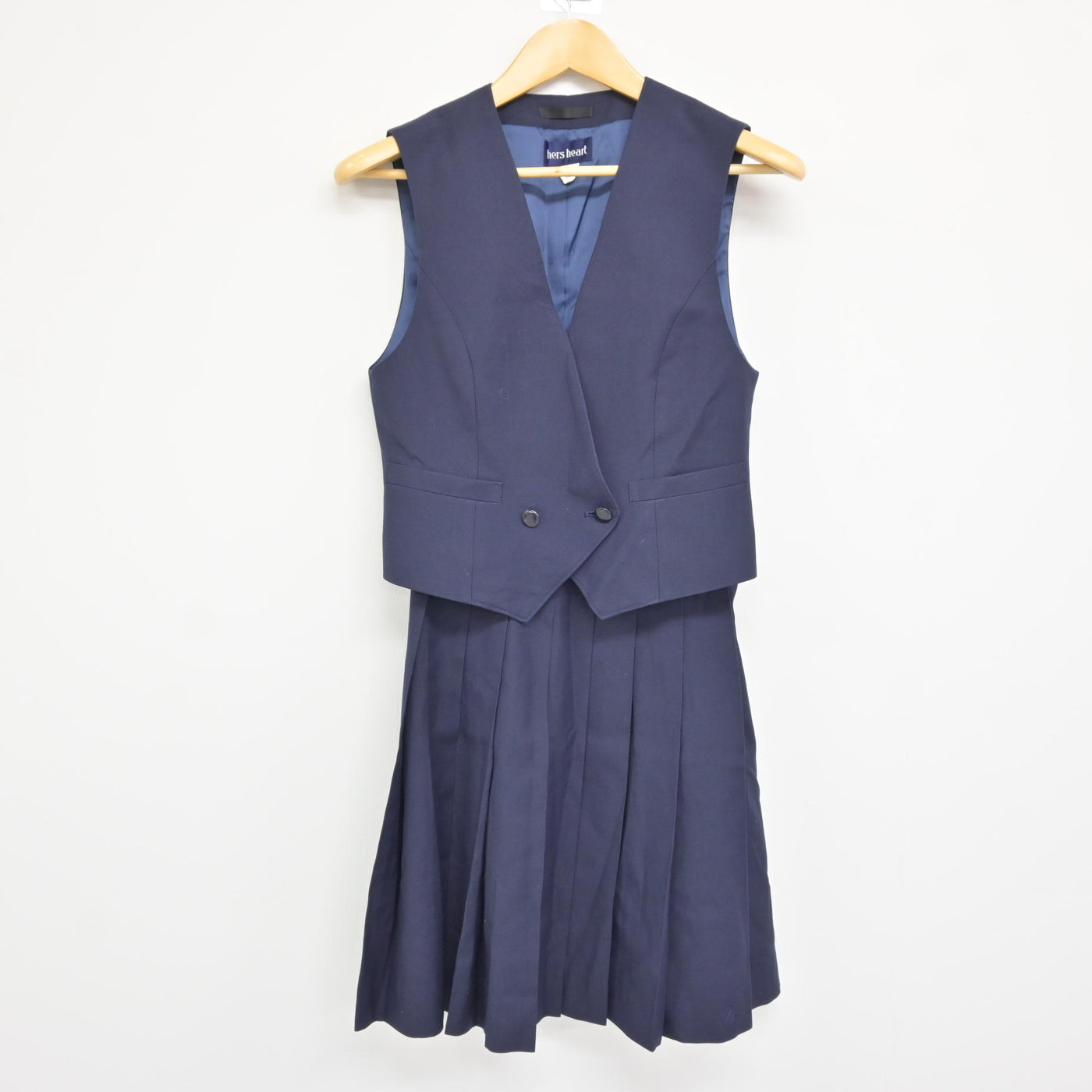 ラボ服 らぼ服 ハンドメイド 制服(スカート有／グレー) 2/11出品② 中古】茨城県 土浦第二高等学校 女子制服 2点 (ベスト・スカート
