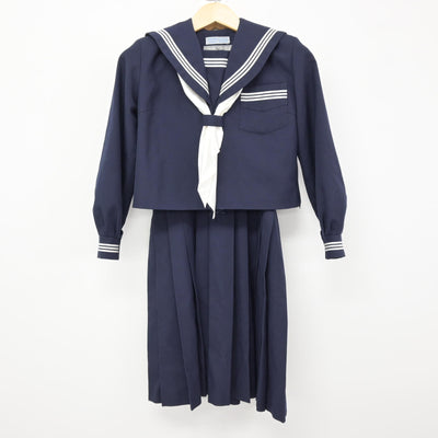 【中古】兵庫県 鳴尾中学校 女子制服 4点 (セーラー服・ジャンパースカート) sf115355