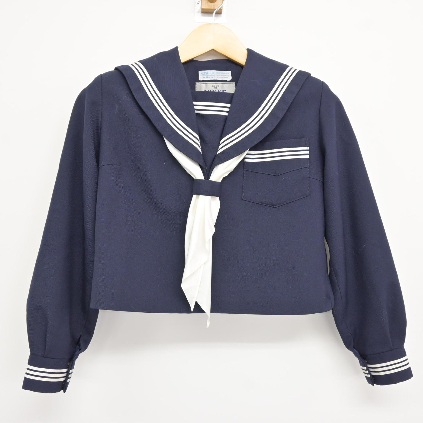 【中古】兵庫県 鳴尾中学校 女子制服 4点 (セーラー服・ジャンパースカート) sf115355