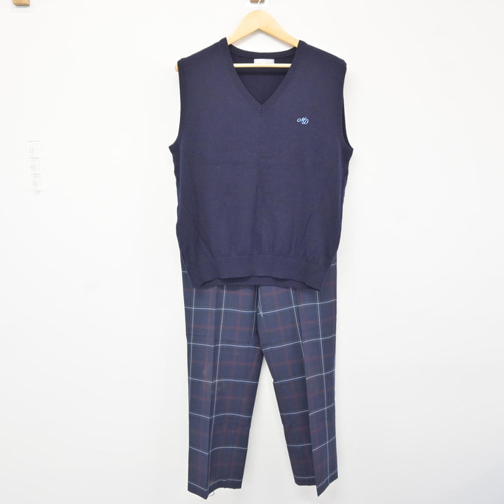 中古】宮崎県 宮崎第一高等学校 男子制服 4点 (ブレザー・ニットベスト 