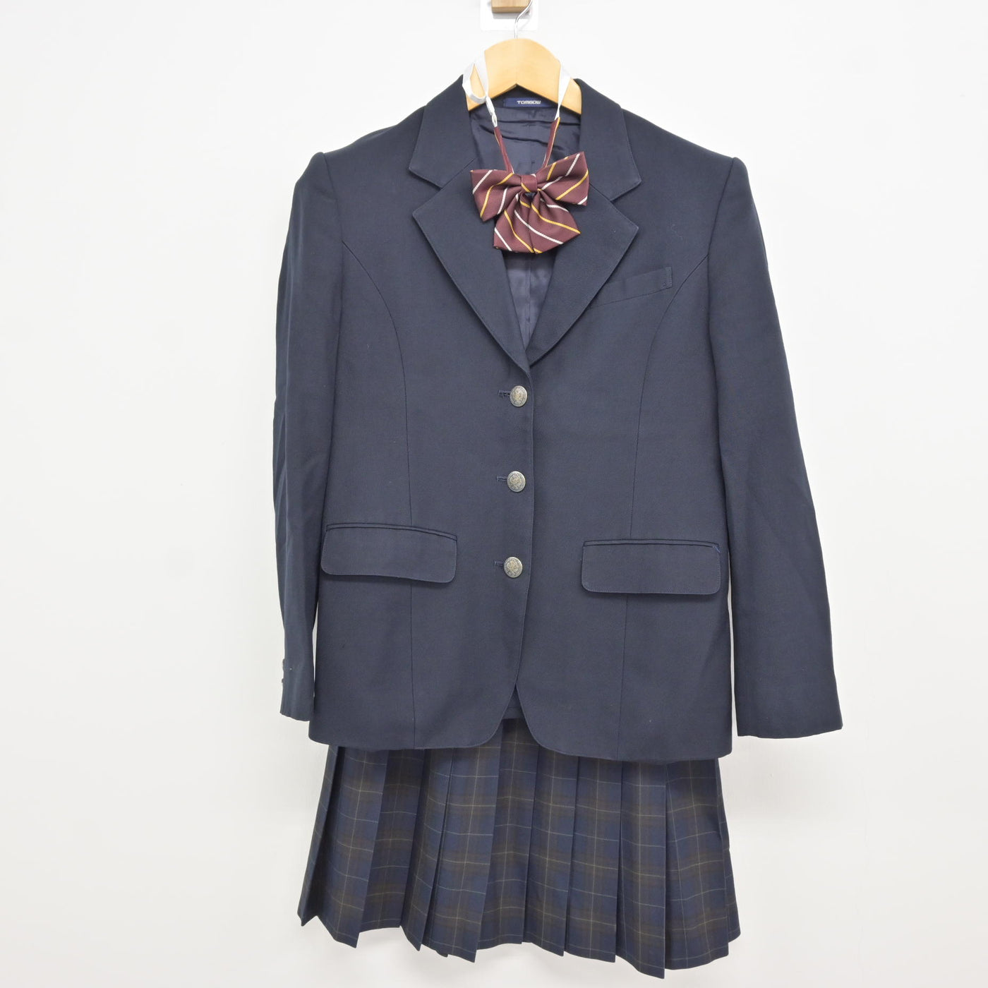 【中古】東京都 江戸川高等学校 女子制服 4点 (ブレザー・スカート) sf115393