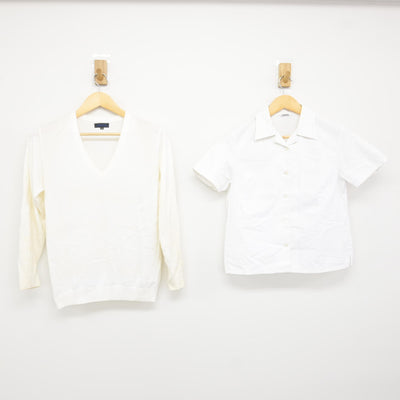 【中古】福岡県 第一薬科大学附属高等学校 女子制服 2点 (ニット・ブラウス) sf115427