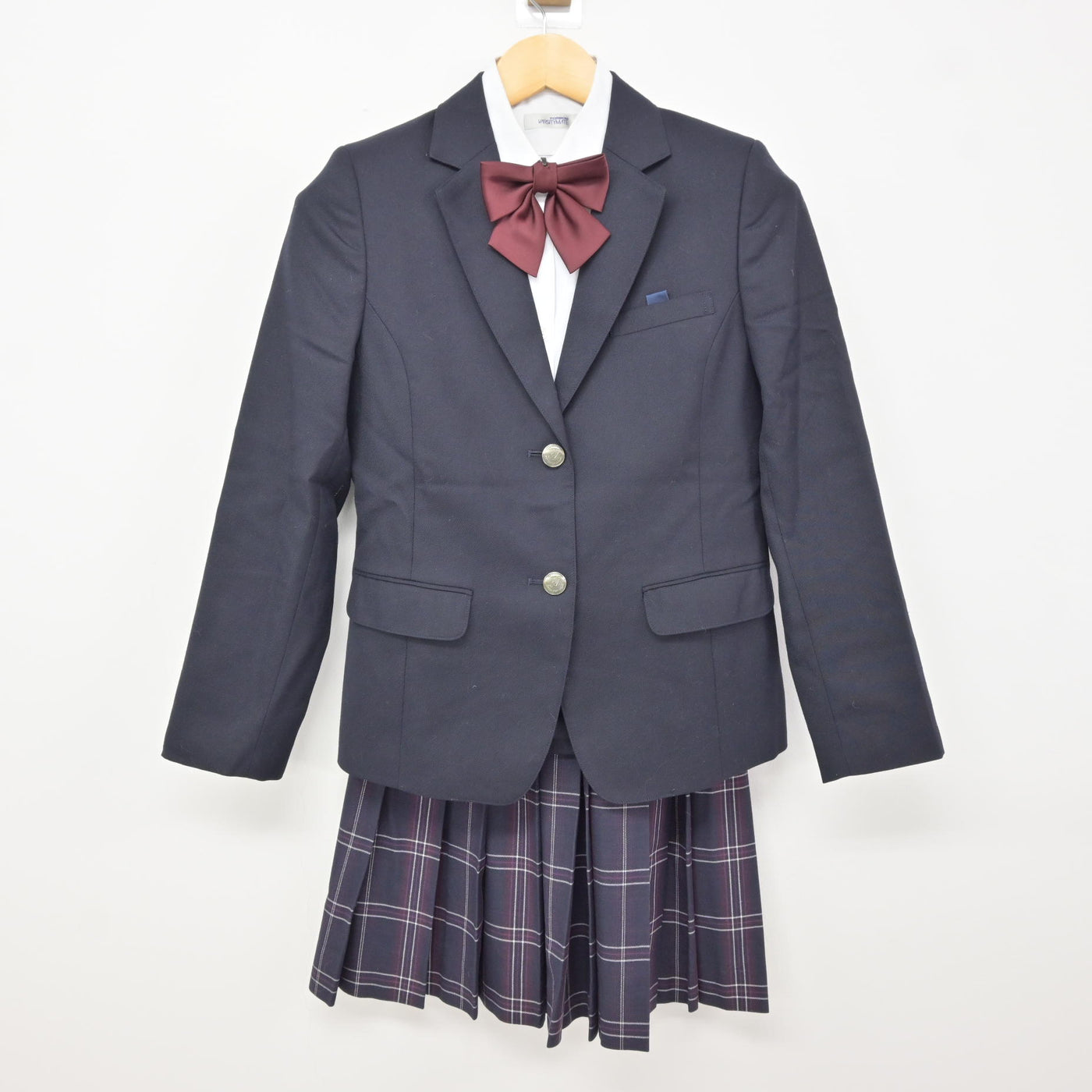 【中古】兵庫県 有馬中学校 女子制服 4点 (ブレザー・シャツ・スカート) sf115434