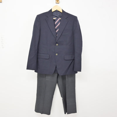 【中古】兵庫県 有馬中学校 男子制服 4点 (ブレザー・ズボン) sf115438