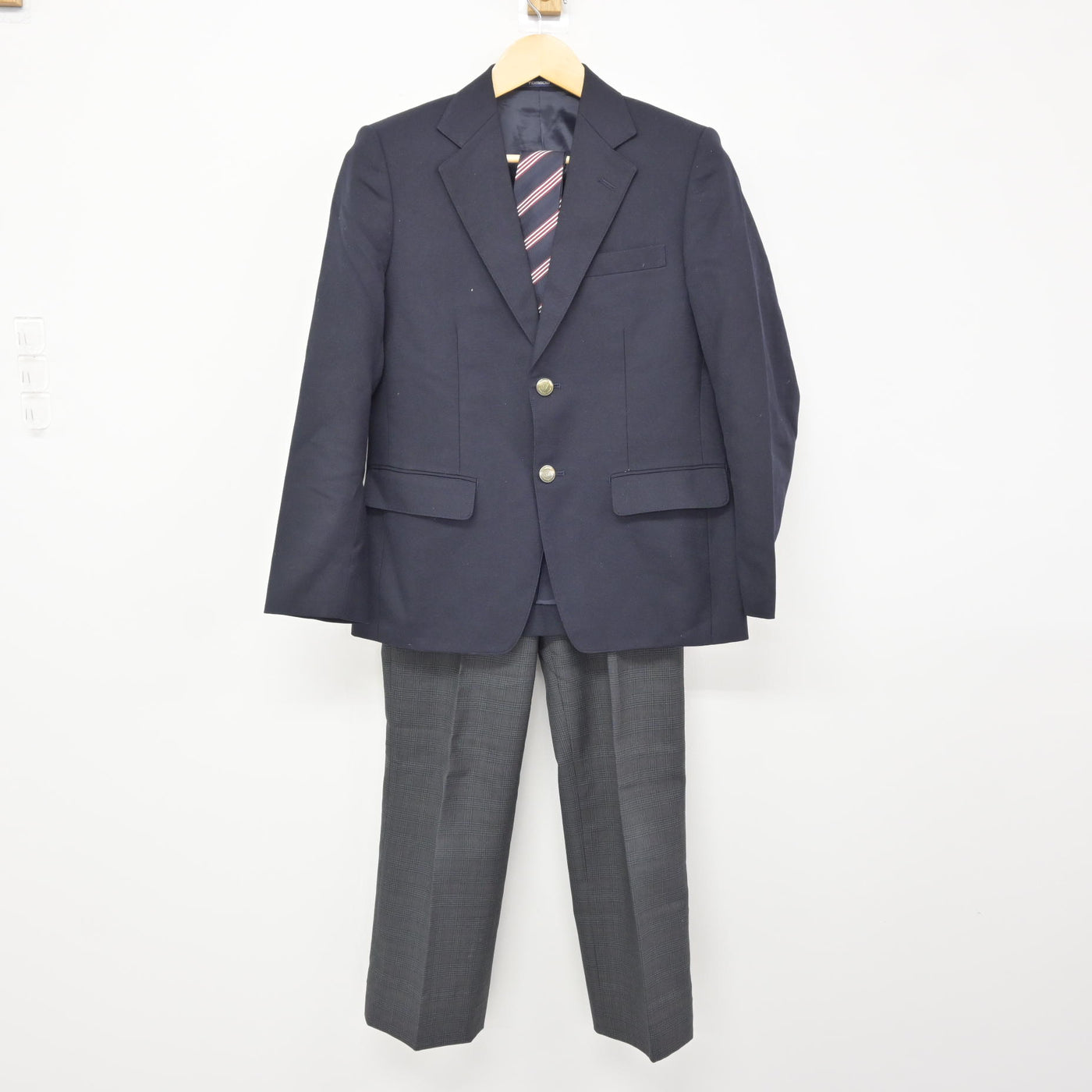 【中古】兵庫県 有馬中学校 男子制服 4点 (ブレザー・ズボン・ズボン) sf115439