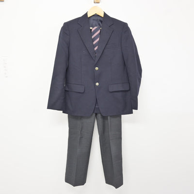 【中古】兵庫県 有馬中学校 男子制服 4点 (ブレザー・ズボン・ズボン) sf115439