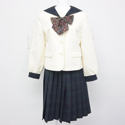 【中古】長崎県 長崎日本大学中学校 女子制服 3点 (セーラー服・スカート) sf115494