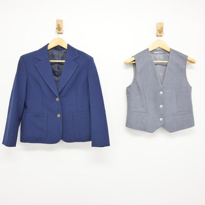 【中古】千葉県 津田沼高等学校 女子制服 3点 (ブレザー・ベスト・スカート) sf115579