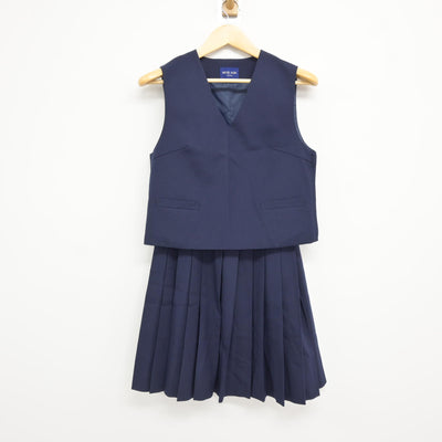 【中古】埼玉県 初雁中学校 女子制服 4点 (ブレザー・ベスト・スカート) sf115583