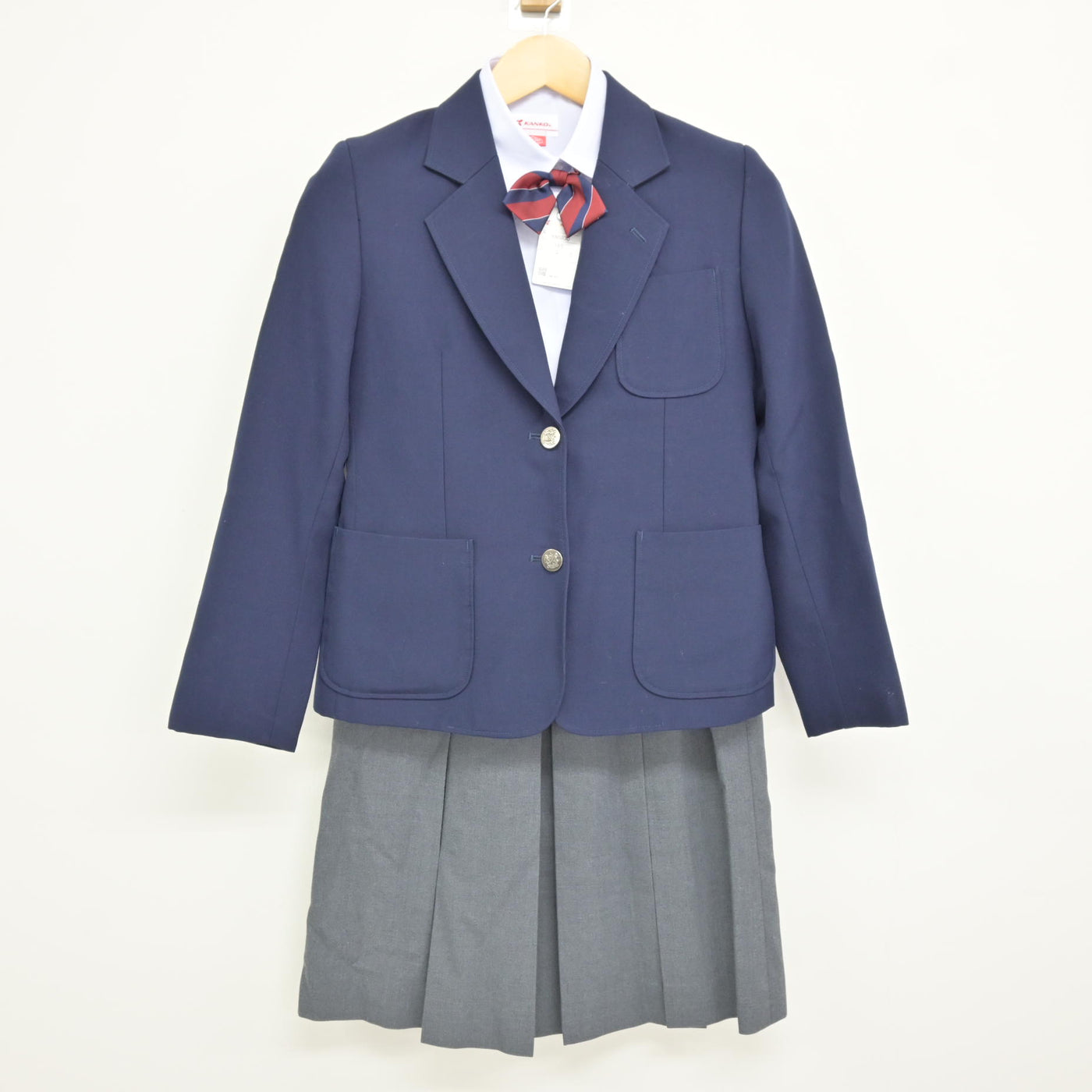 【中古】千葉県 末広中学校 女子制服 4点 (ブレザー・シャツ・スカート) sf115593