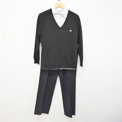 【中古】鹿児島県 明桜館高等学校 男子制服 6点 (ブレザー・ニット・シャツ・ズボン) sf115600