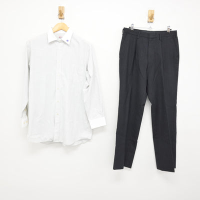 【中古】鹿児島県 明桜館高等学校 男子制服 6点 (ブレザー・ニット・シャツ・ズボン) sf115600