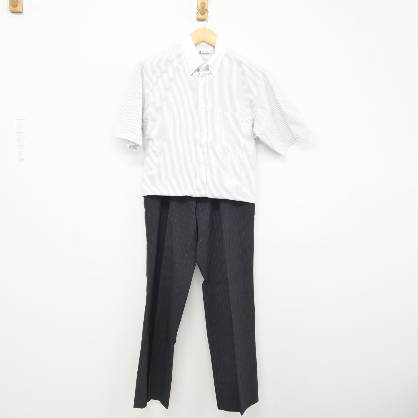【中古】鹿児島県 明桜館高等学校 男子制服 2点 (シャツ・ズボン) sf115604
