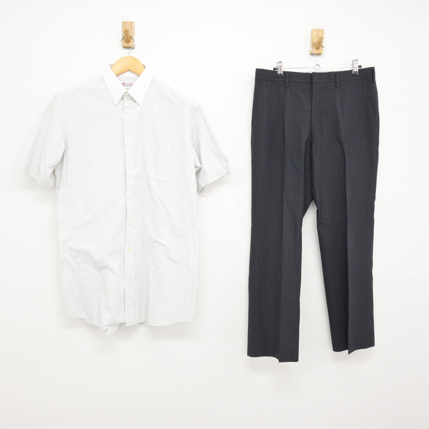 【中古】鹿児島県 明桜館高等学校 男子制服 2点 (シャツ・ズボン) sf115605